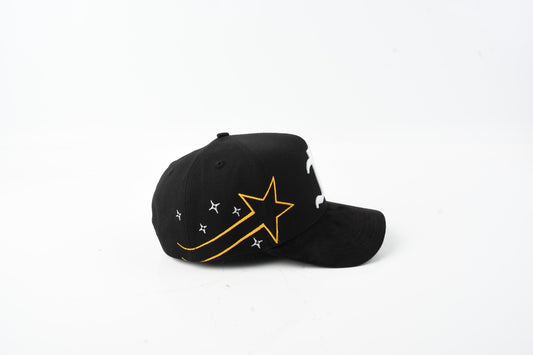 Shooting Star Hat - Velvet Snapback (All Black)