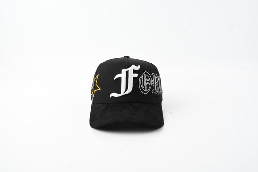 Shooting Star Hat - Velvet Snapback (All Black)
